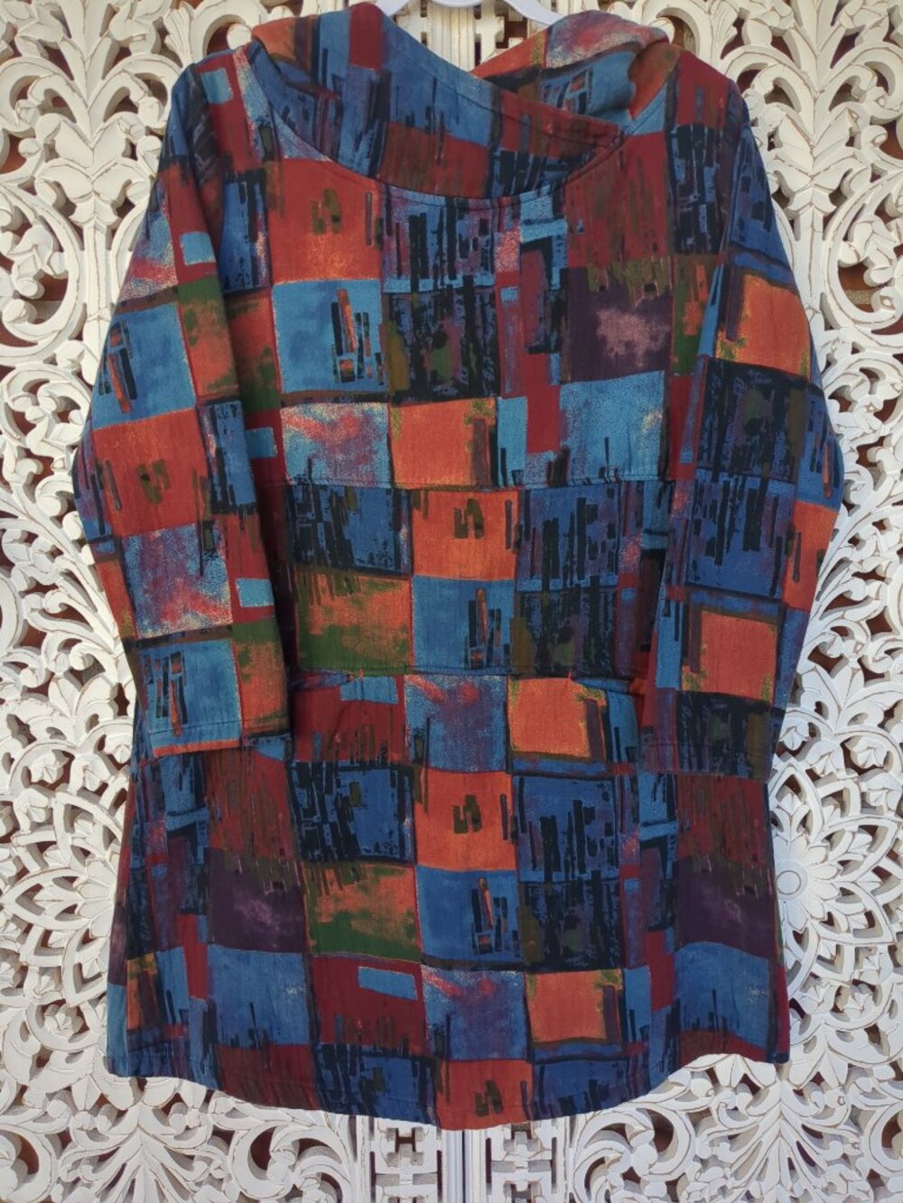 M / L Minibee Boho Hooded Lagenlook Hooded Long Sleeved Dress Sweatshirt - Picture 3 of 12